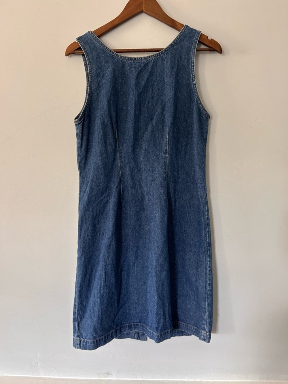 Vintage Old Navy Y2K Jean Jumper Dress Buttons Size 6 pockets - Picture 3 of 5